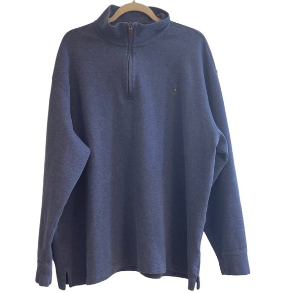 Polo Ralph Lauren Other - Polo Ralph Lauren Estate Rib 1/4 Zip Pullover Sweater, Men's 3XL Blue Small Pony